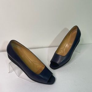 Bruno Magli Leather Wedges size 8 AAA(Narrow)